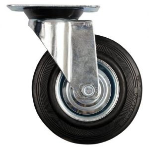 Koleso otočné s čiernou gumou 125 x 34 x 155 mm 100 kg